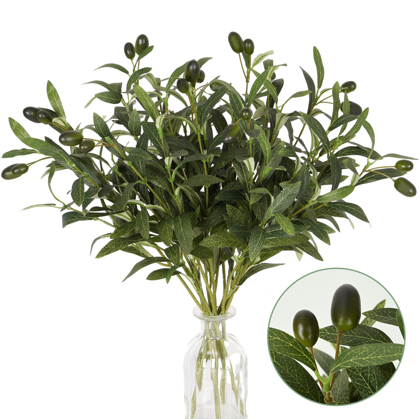 Faux Olive Branch Set 5 stems product photo